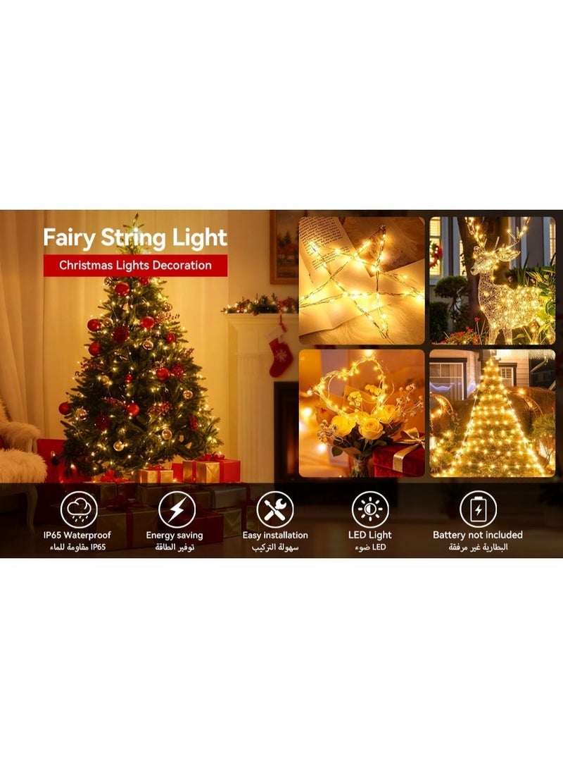 Fairy Christmas Diwali New year Lights, 50M/33ft/100 LED String Light, Waterproof, Indoor Lights for Xmas Tree, Ramadan, New Year, Diwali, Wedding, Party Events Garden Spring Decoration - Image 2